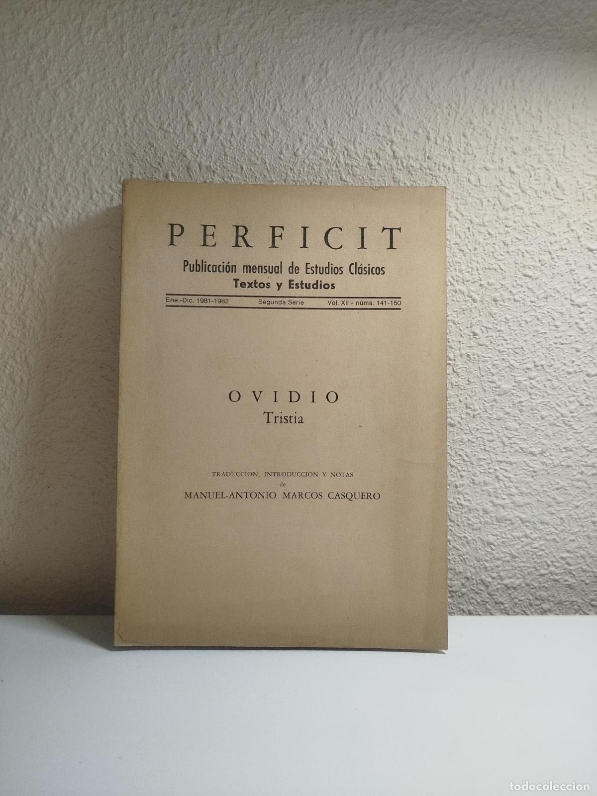 Livres d'occasion: Perficit. Publicaci&oacute;n mensual de Estudios Cl&aacute;sicos. Ene-Dic 1981-1982. Segunda serie, Vol. XII, N&ordm;14