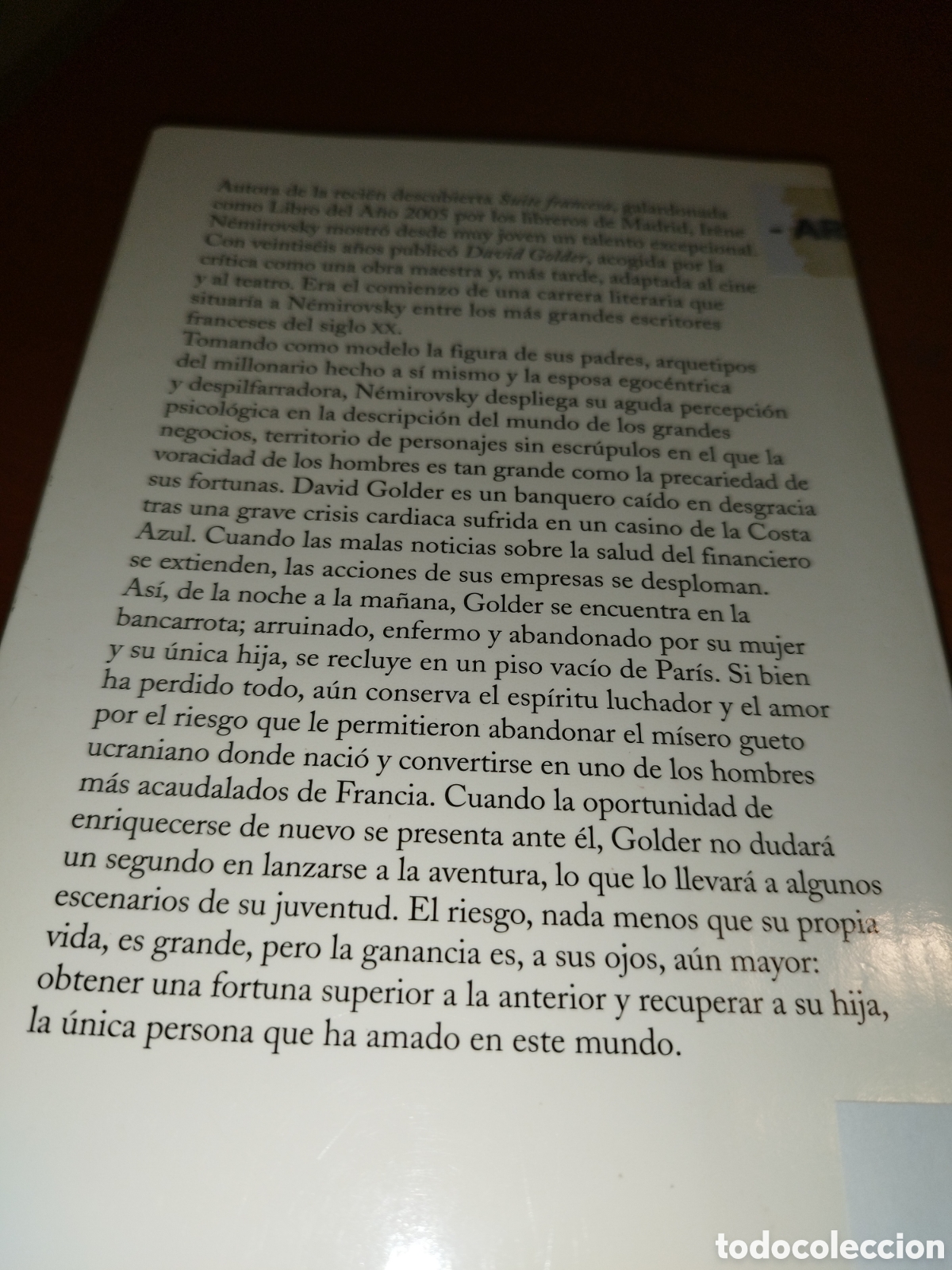 Libros de segunda mano: IRENE NEMIROVSKY: DAVID GOLDER. ED. SALAMANDRA, 2006. - Foto 3