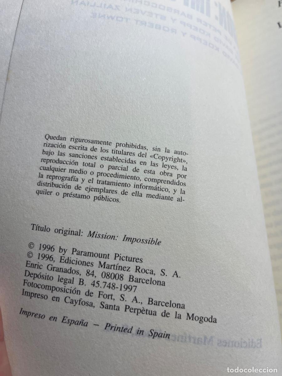 Libros de segunda mano: Libro Misi&oacute;n Imposible | Peter Barsocchini | 1996 - Foto 3