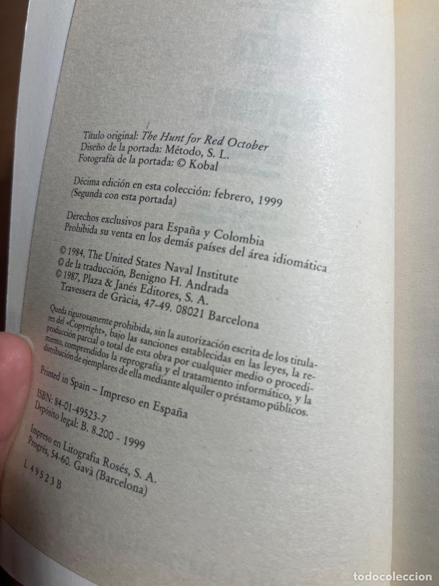 Libros de segunda mano: Libro La caza del Octubre Rojo | Tom Clancy | 1999 - Foto 3