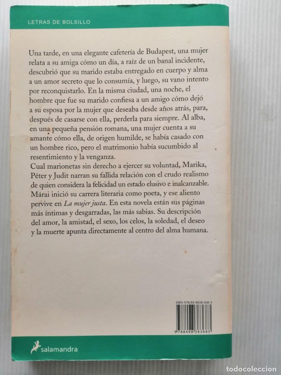 Libros de segunda mano: S&aacute;ndor M&aacute;rai La mujer justa - Foto 3