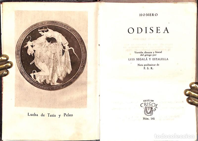 Libros de segunda mano: La Odisea - Homero - Aguilar Ediciones - Madrid 1950, 1&ordf; ed. - Crisol N&ordm; 141