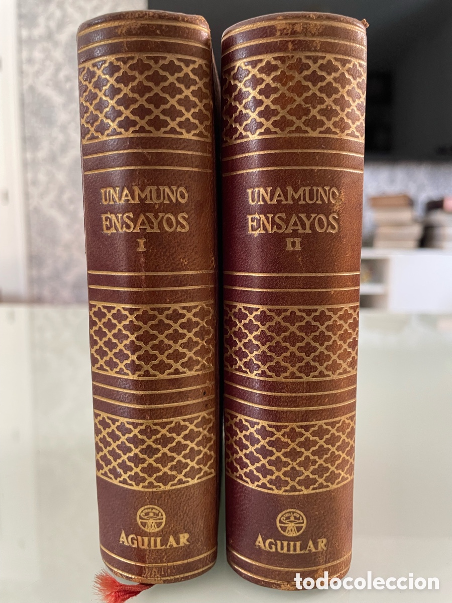 Libros de segunda mano: Unamuno Ensayos I y II. Aguilar. Joya de lujo 2 tomos. Tercera Edicion 1951