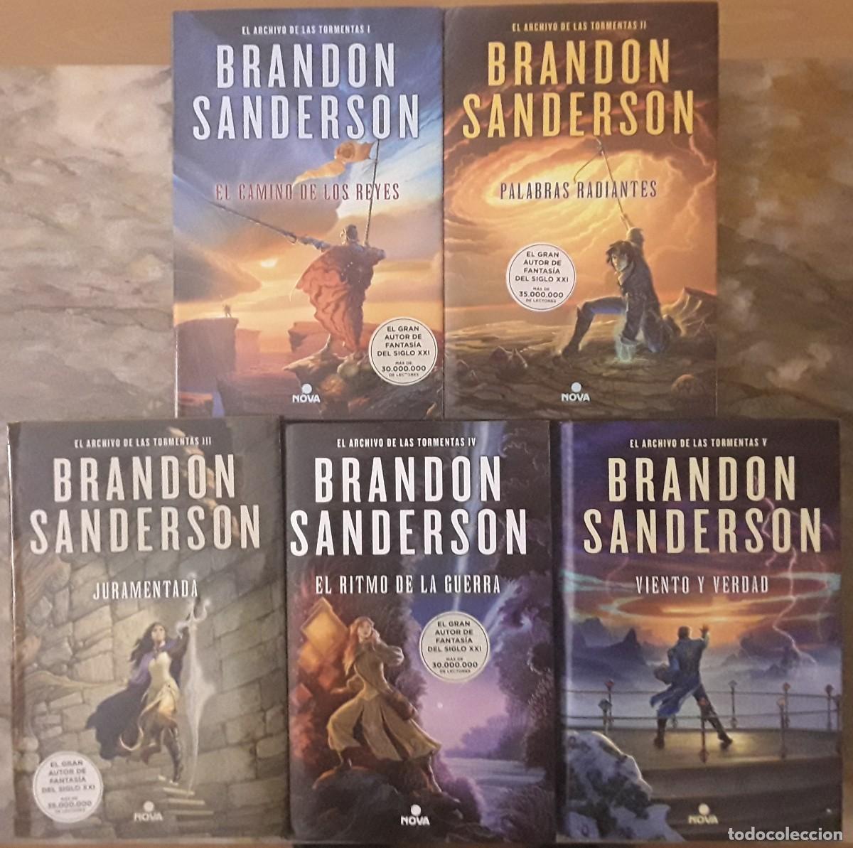 Libros de segunda mano: EL ARCHIVO DE LAS TORMENTAS. BRANDON SANDERSON. CINCO TOMOS. COMPLETA. TAPA DURA.