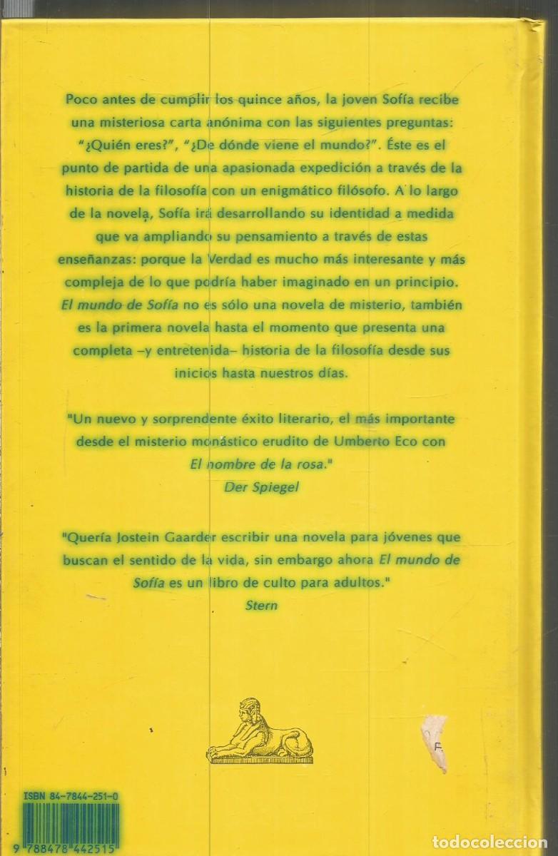 Libros de segunda mano: OSTEIN GAARDER. EL MUNDO DE SOFIA. SIRUELA - Foto 2