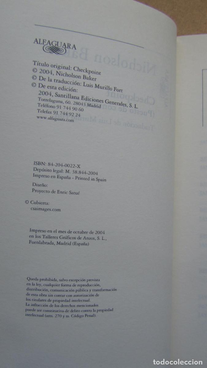 Libros de segunda mano: Checkpoint Nicholson Baker - Foto 5