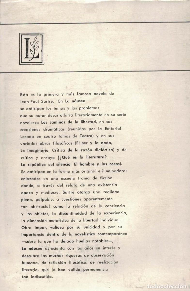 Libros de segunda mano: Jean-Paul Sartre, La n&aacute;usea - Foto 2