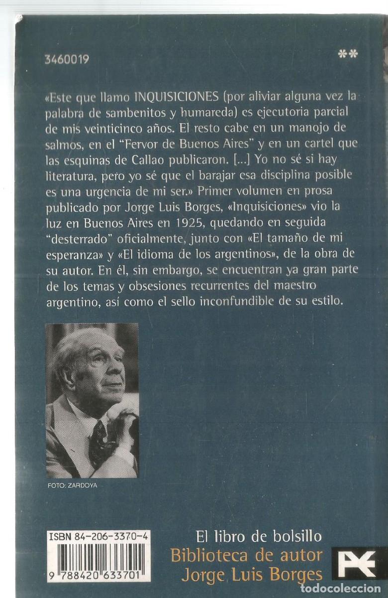 Libros de segunda mano: JORGE LUIS BORGES. INQUISICIONES. ALIANZA. - Foto 2