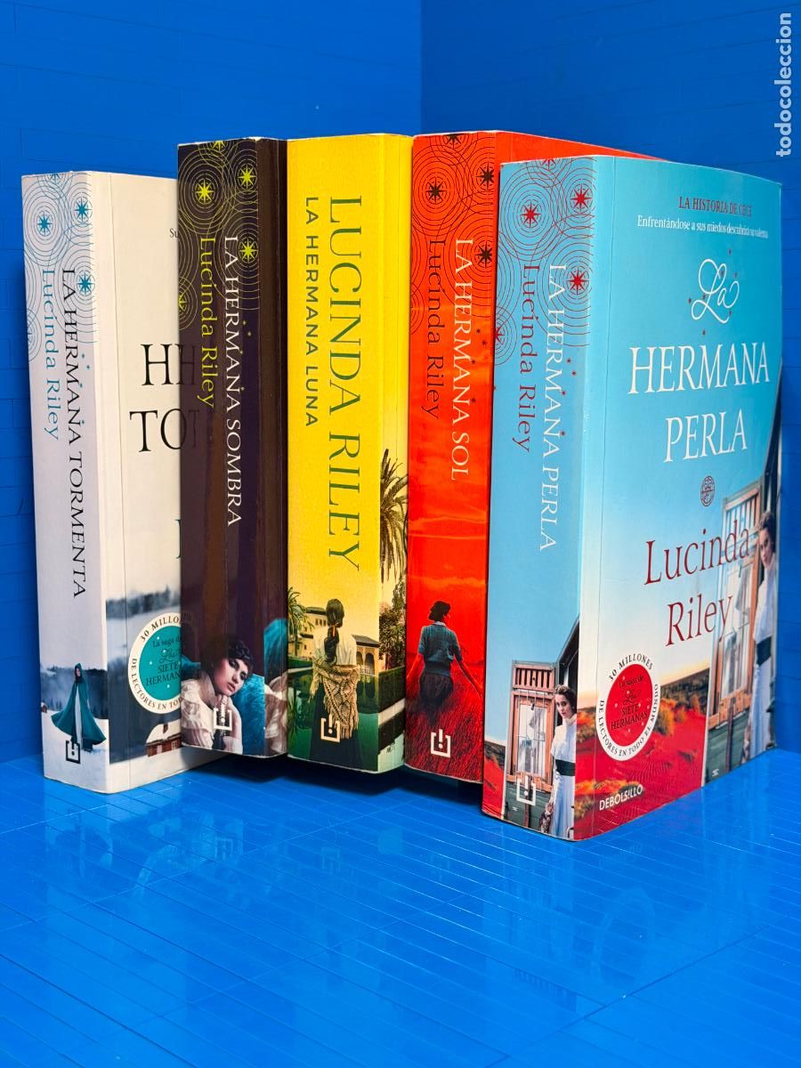 Libros de segunda mano: 5 TOMOS LUCINDA RILEY SAGA HERMANAS EDITORIAL DE BOLSILLO.