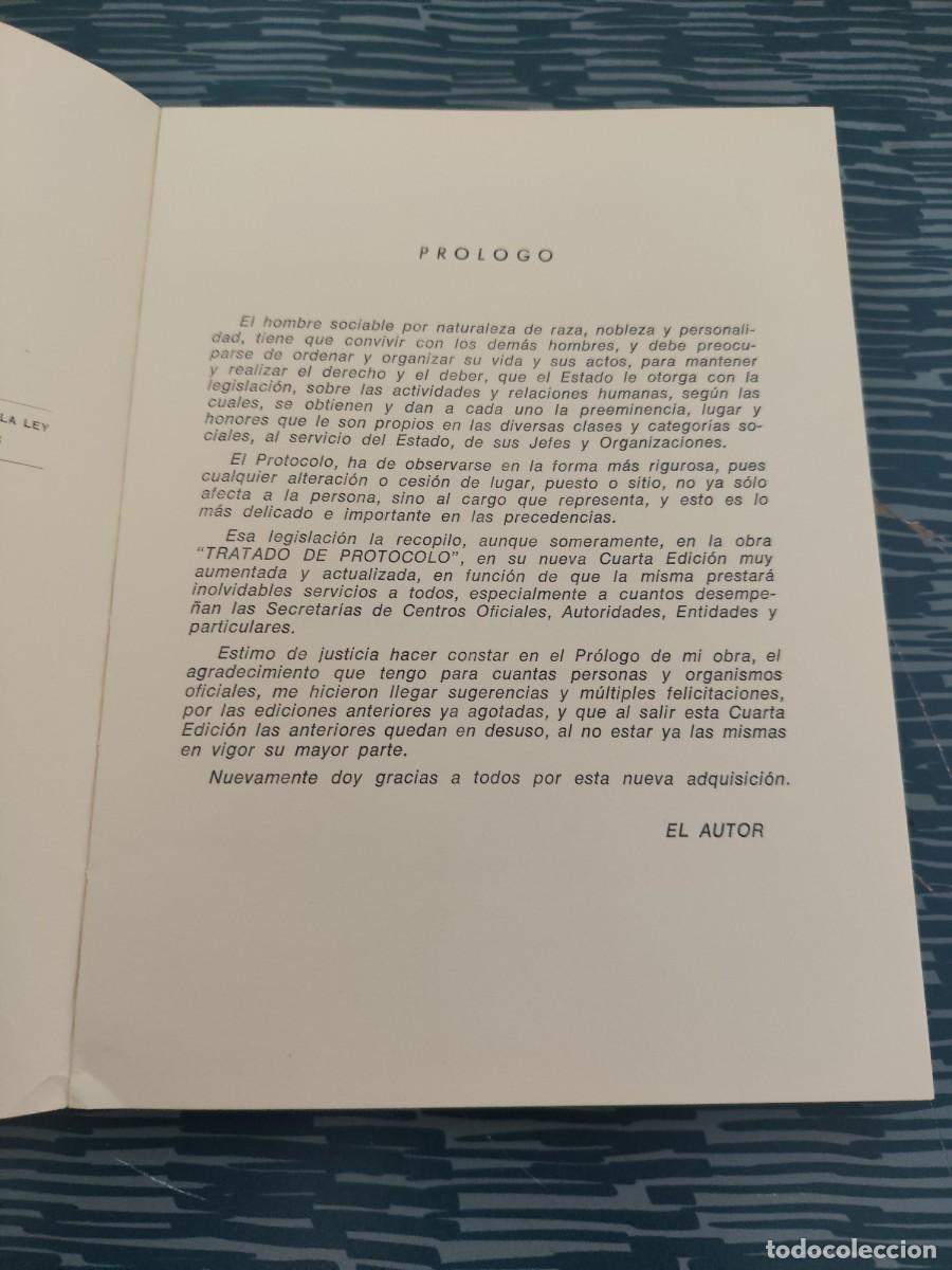 Libros de segunda mano: TRATADO DE PROTOCOLO, JACINTO CANO DE LA VEGA,1973,261 PAG - Foto 3