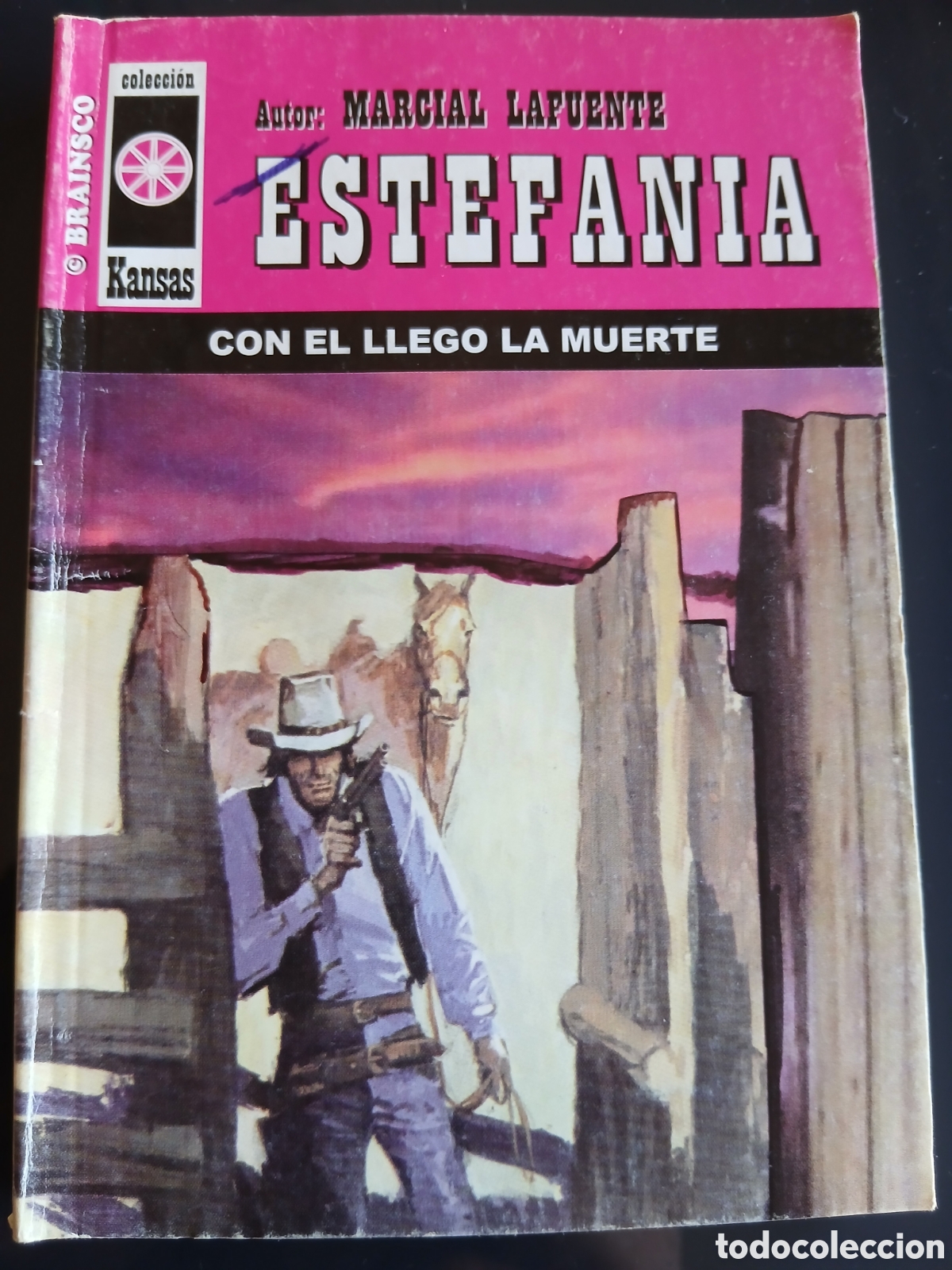 Libros de segunda mano: Novela Oeste: Con &eacute;l lleg&oacute; la muerte (ML Estefania)