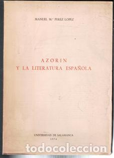 Libros de segunda mano: Azor&iacute;n y la literatura espa&ntilde;ola, Nabuel M&ordf; P&eacute;rez L&oacute;pez