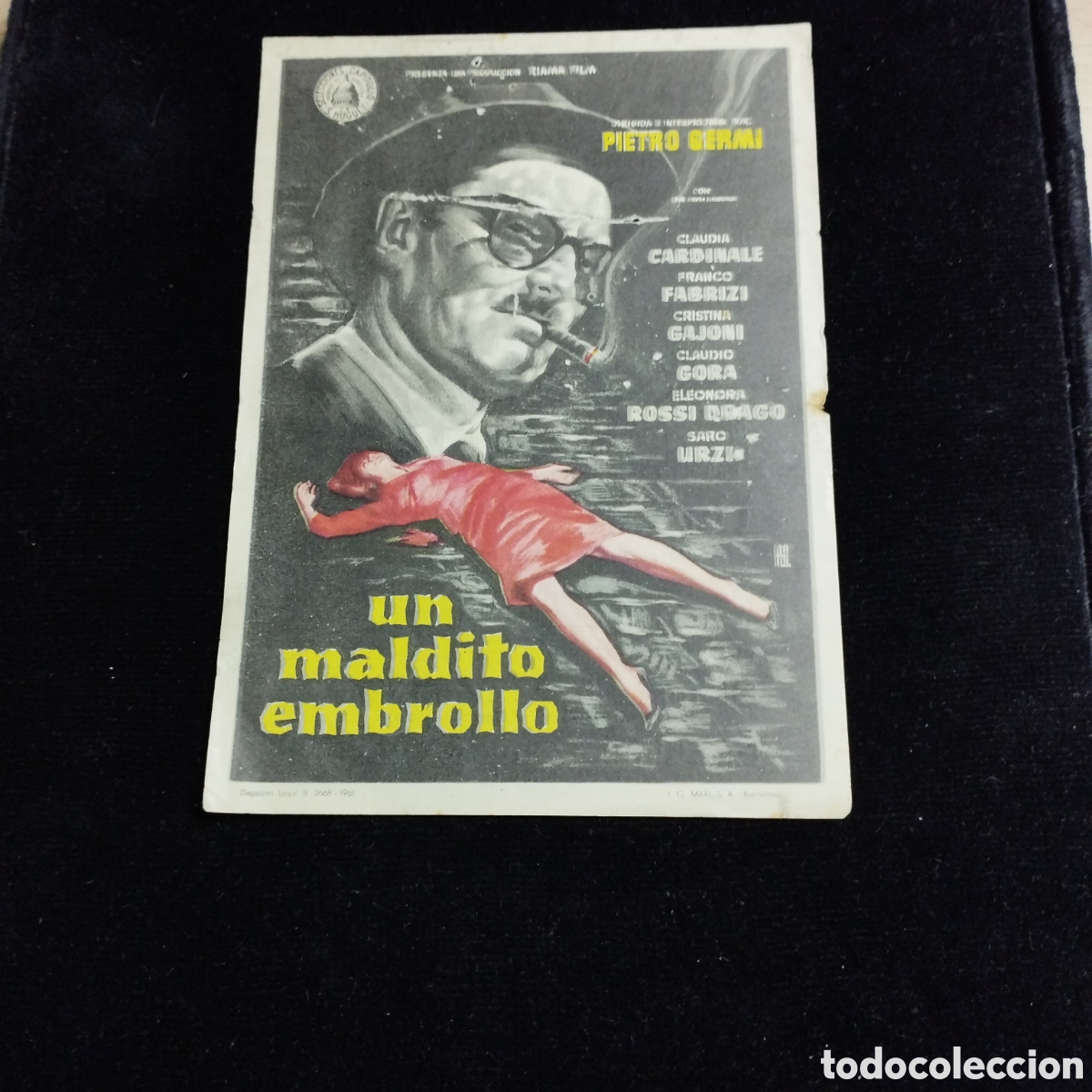 Gebrauchte B&uuml;cher: Programa de cine, sencillo. Un maldito embrollo. Claudia Cardinale. 1961. Bohemio y Galileo