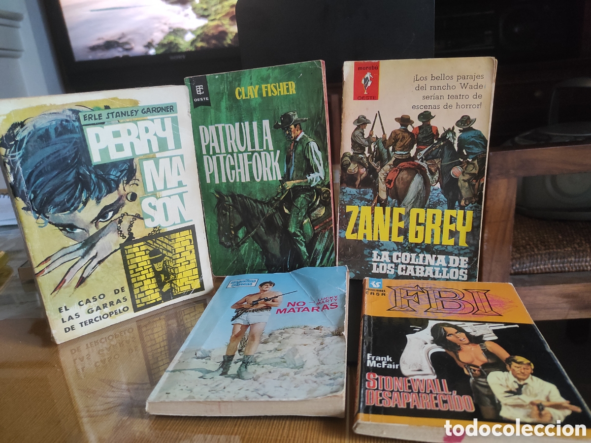 Libros de segunda mano: Lote de 5 Libros Oeste. Zane Gray, Gardner, Clay Fisher, McFair