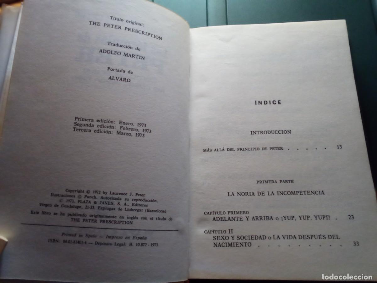 Libros de segunda mano: LAS F&Oacute;RMULAS DE PETER DE DR. LAURENCE J. PETER. - Foto 3
