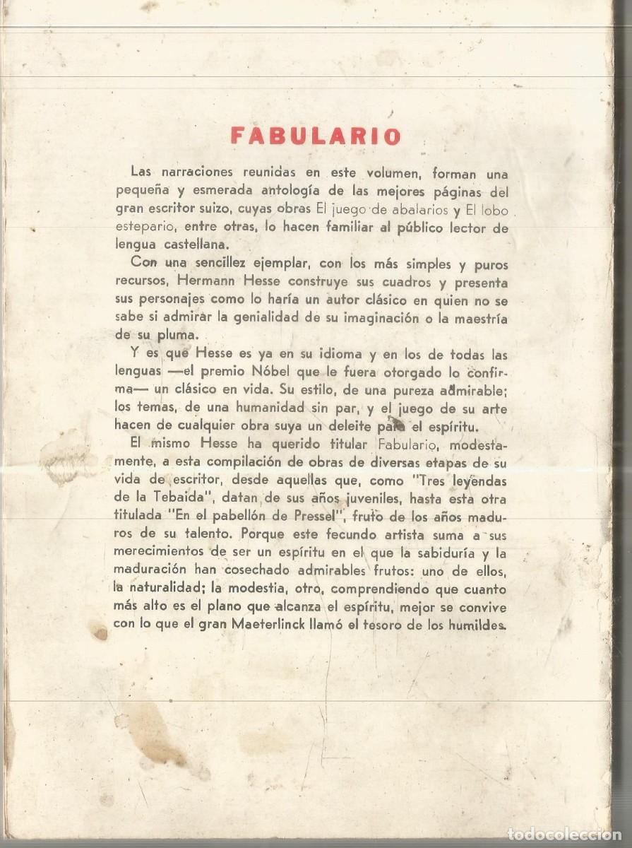 Libros de segunda mano: HERMANN HESSE. FABULARIO. RUEDA - Foto 2