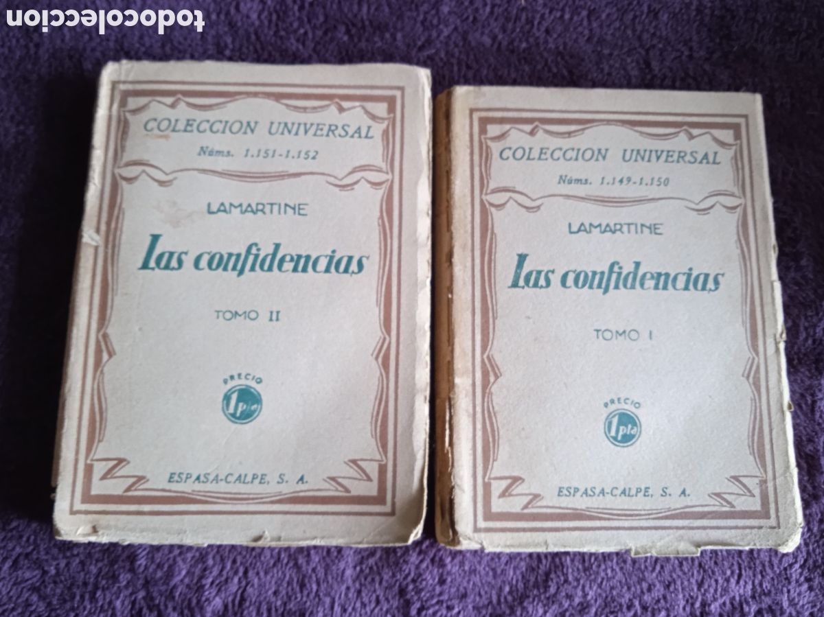 Livres d'occasion: LAS CONFIDENCIAS -OBRA EN DOS TOMOS / LAMARTINE