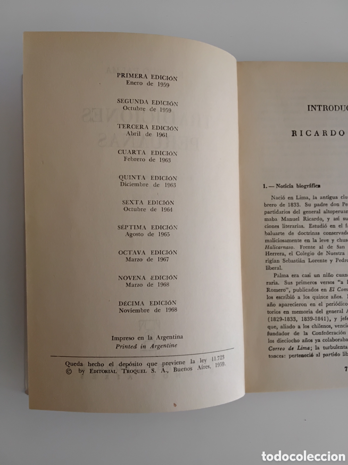 Libros de segunda mano: Tradiciones peruanas &mdash; Ricardo Palma (Ediciones - Foto 3