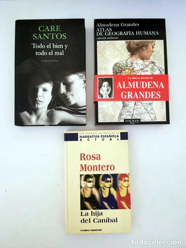 Libri di seconda mano: Atlas de geograf&iacute;a humana Almudena Todo el bien y mal. Care Santos La hija del canibal. Rosa Montero