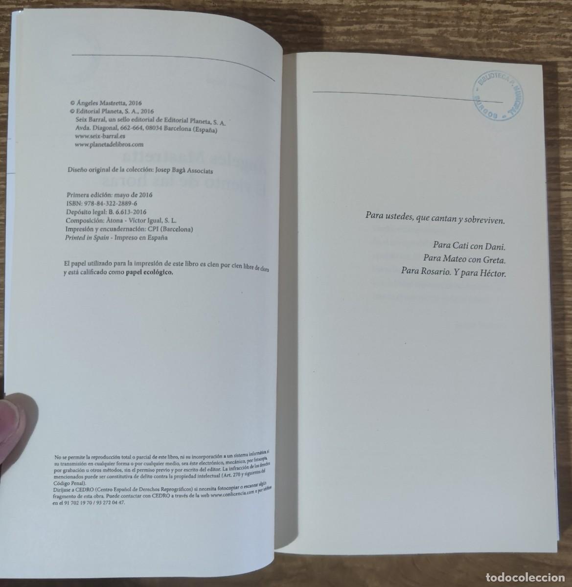 Libros de segunda mano: Libro - El viento de las horas (2016) &Aacute;ngeles Mastretta - Foto 3