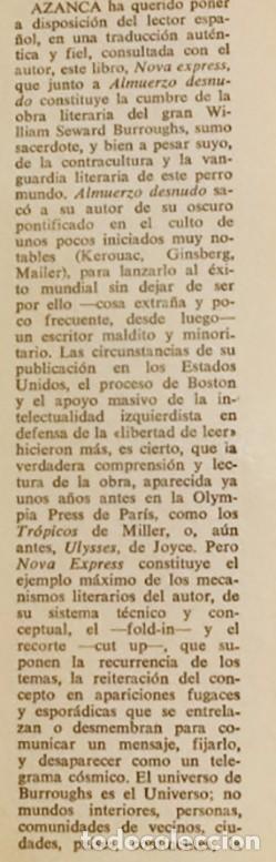 Libros de segunda mano: NOVA EXPRESS - WILLIAM BURROUGHS - LIBRO - LAS EDICIONES DE LOS PAPELES DE SON ARMADANS 1973 - Foto 2