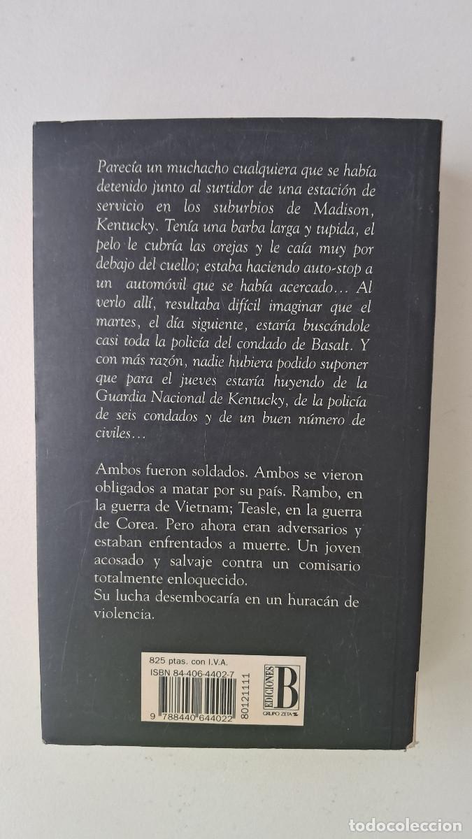 Libros de segunda mano: Primera sangre (David Morrel) - Ediciones B, VIB - Foto 2