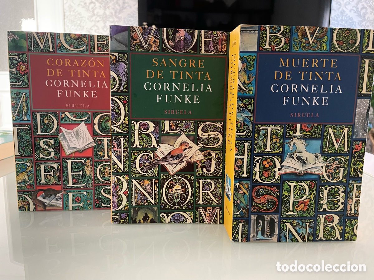 Libros de segunda mano: Trilog&iacute;a Cornelia Funke. Coraz&oacute;n de tinta, Sangre de tinta y Muerte de tinta. Siruela.