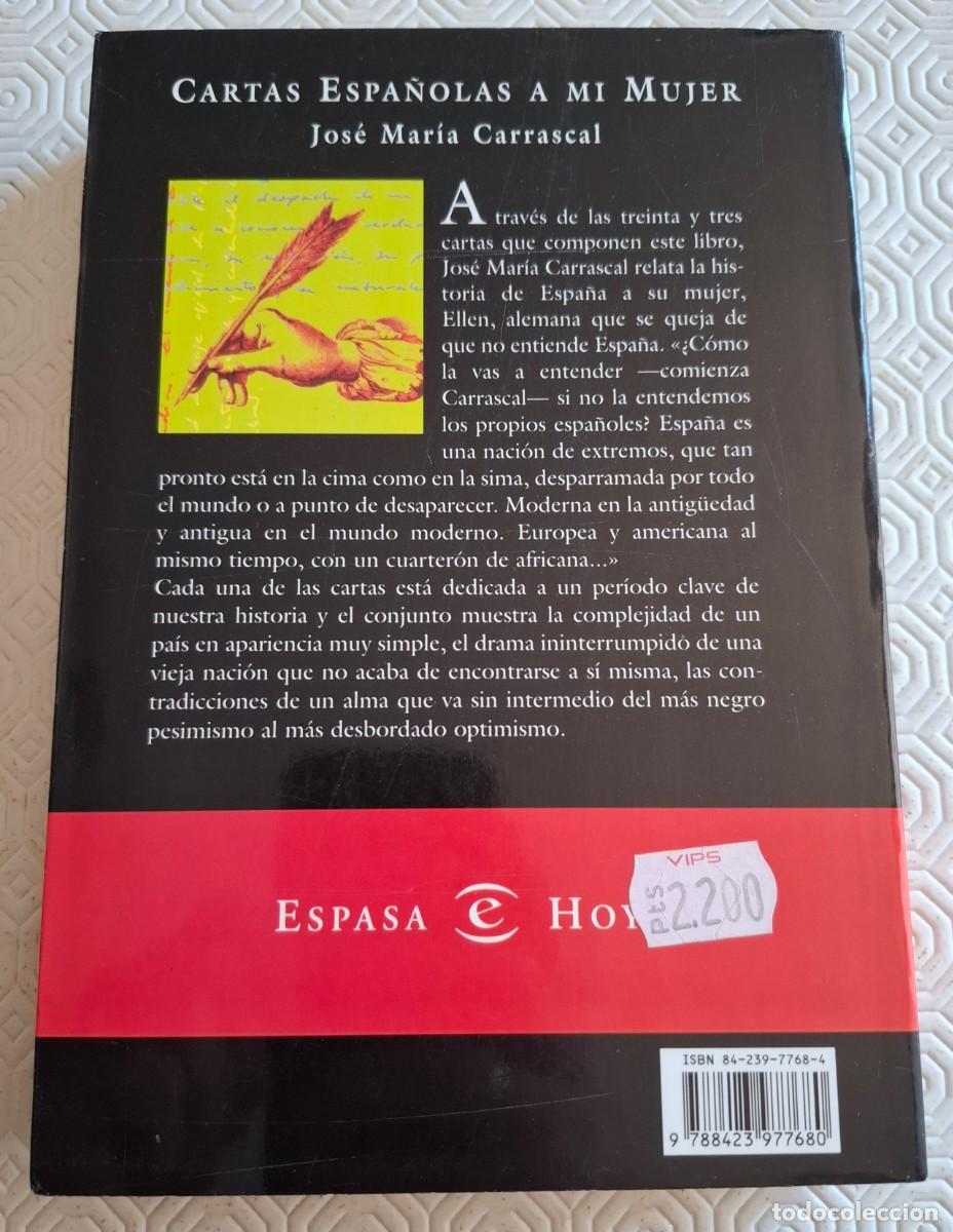 Libros de segunda mano: Cartas espa&ntilde;olas a mi mujer - Jos&eacute; Mar&iacute;a Carrascal - Foto 3