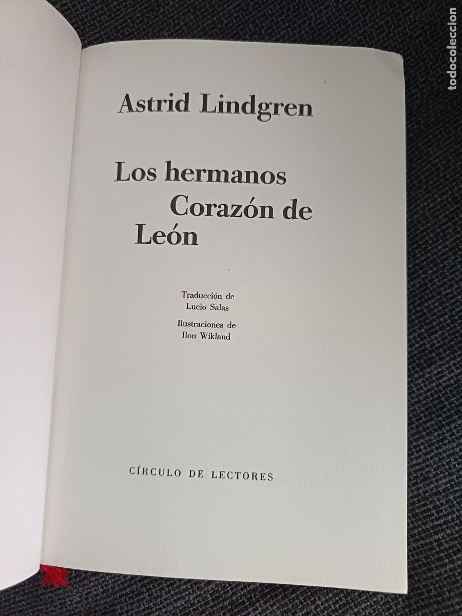 Libros de segunda mano: Libro Los hermanos Coraz&oacute;n de Le&oacute;n. Astrid Lindgren. C&iacute;rculo de lectores 1994. - Foto 5