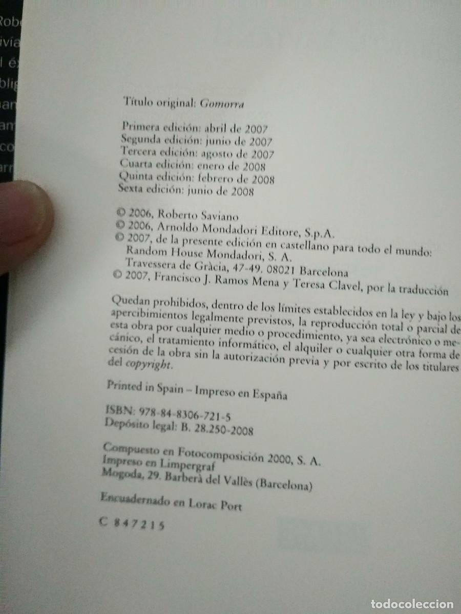 Libros de segunda mano: GOMORRA - ROBERTO SAVIANO. - Foto 2