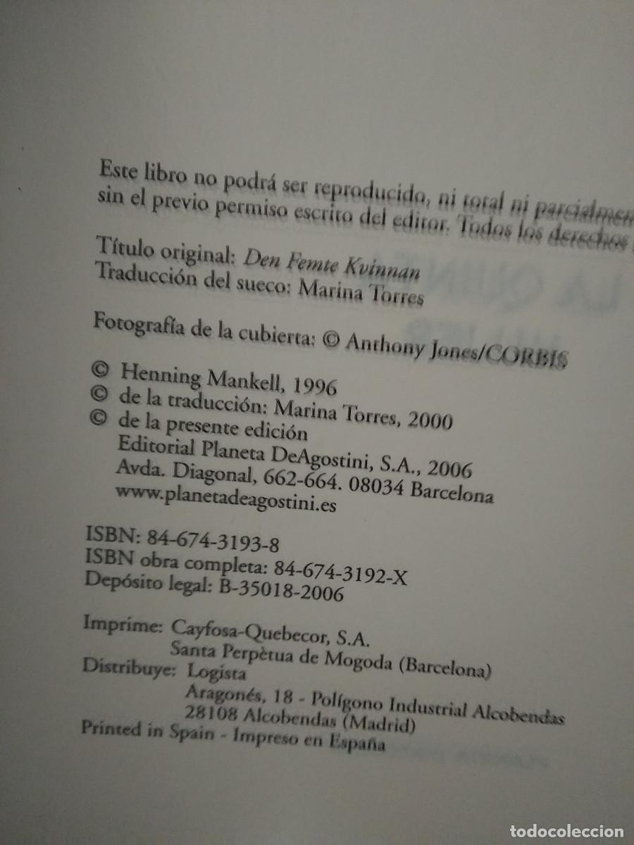 Libros de segunda mano: LA QUINTA MUJER - HENNING MANKELL. - Foto 2