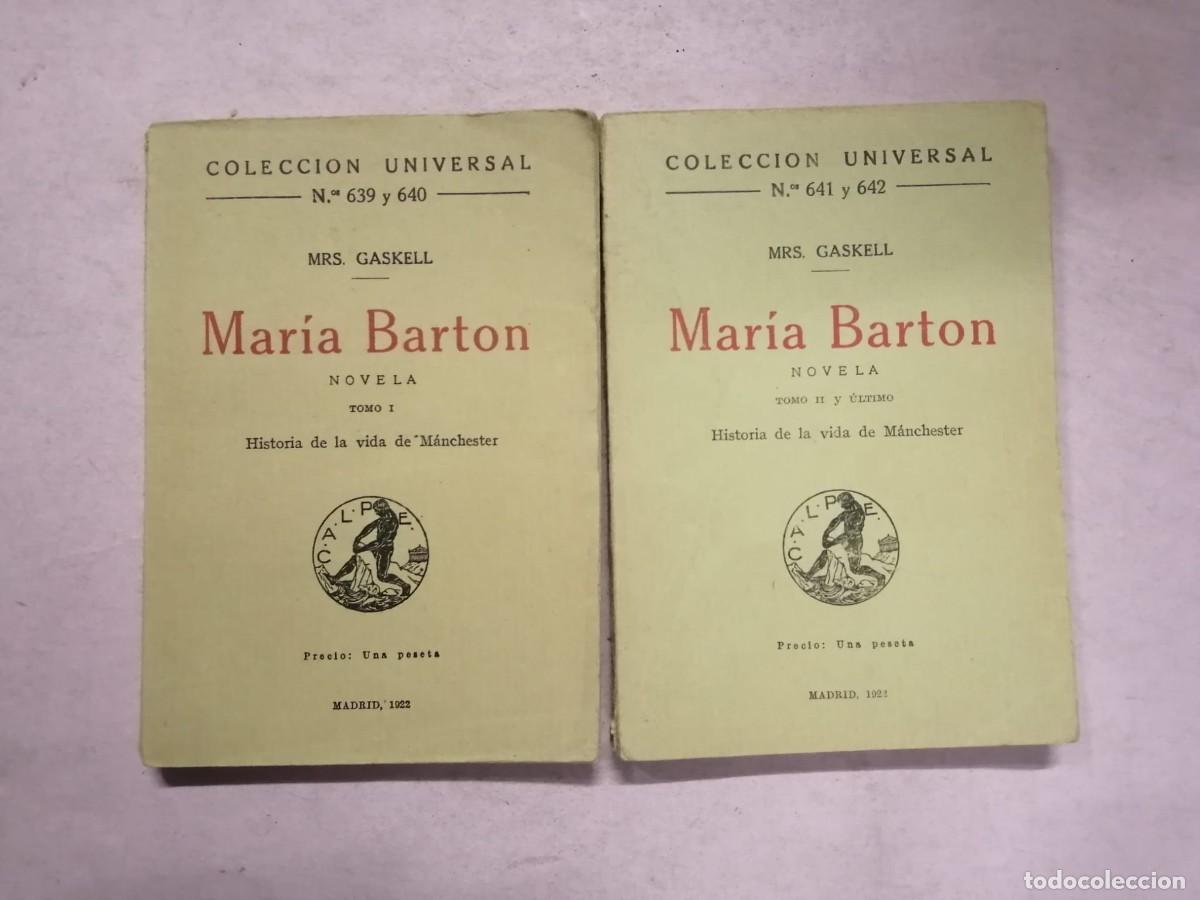 Libros de segunda mano: MARIA BARTON (Mrs. GASKELL) DOS VOLUMENES