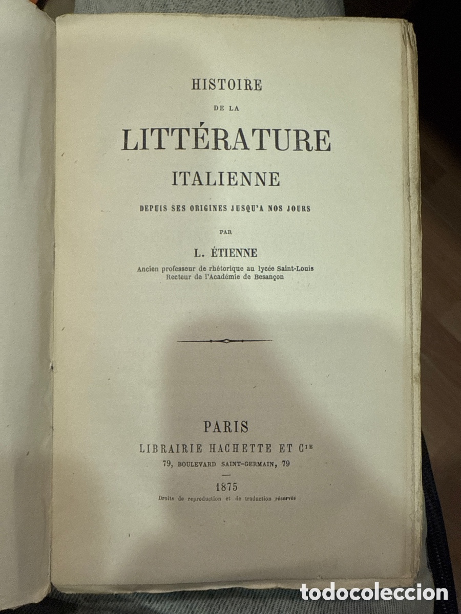 Gebrauchte B&uuml;cher: &Eacute;TIENNE, L. Histoire de la litt&eacute;rature italiene