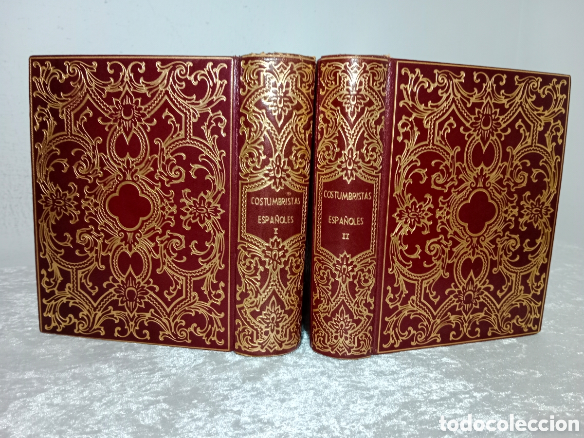 Libros de segunda mano: COSTUMBRISTAS ESPA&Ntilde;OLES, 2 TOMOS, COMPLETA, EDICI&Oacute;N DE LUJO AGUILAR, 1950, PRIMERA EDICI&Oacute;N
