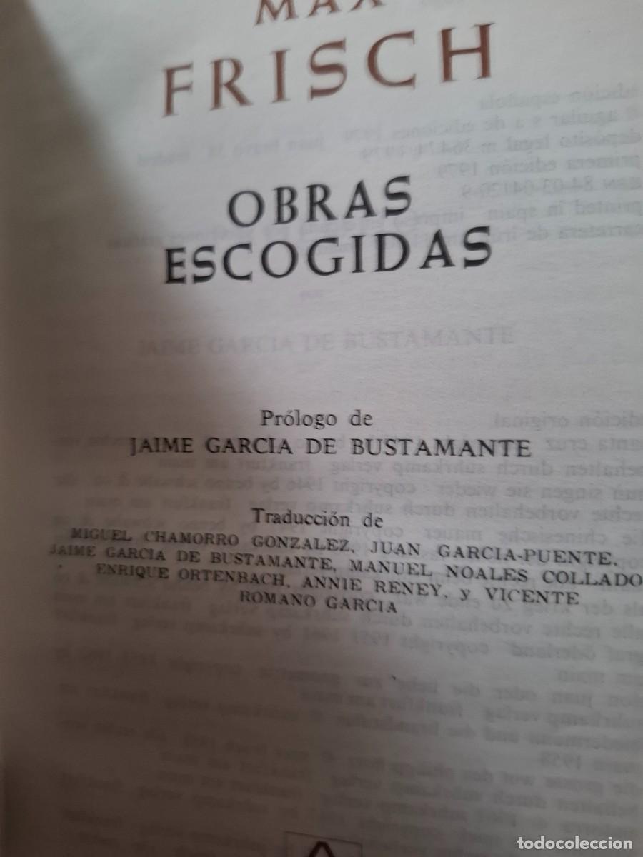 Libros de segunda mano: obras escogidas Max Frisch ed aguilar