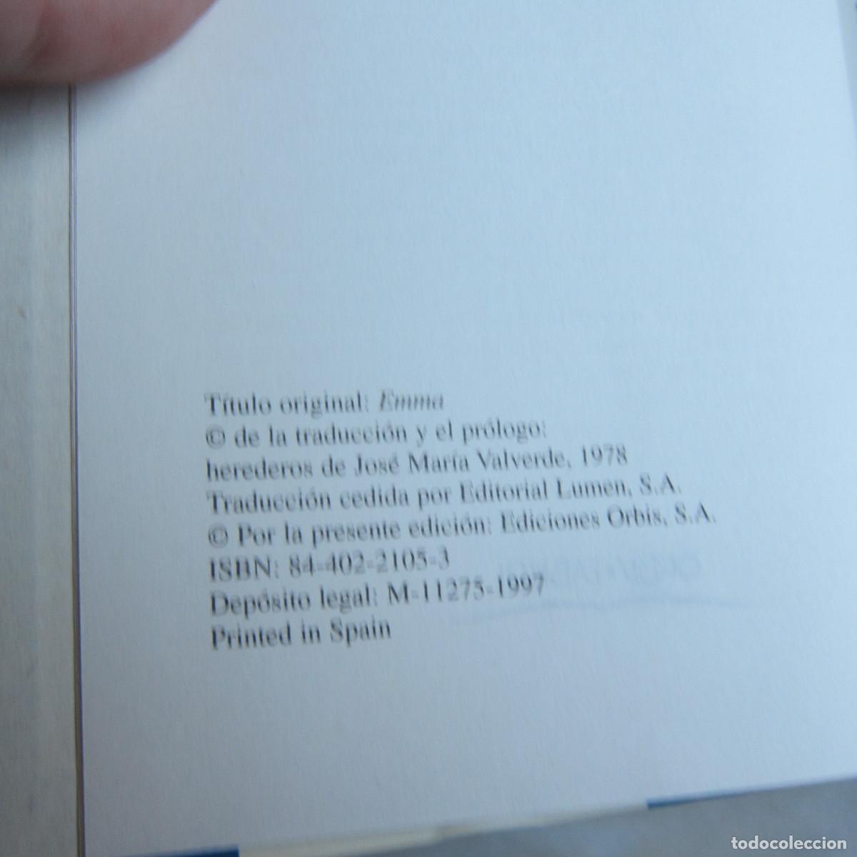 Libros de segunda mano: EMMA - JANE AUSTEN (ORBIS) NOVELA - Foto 6