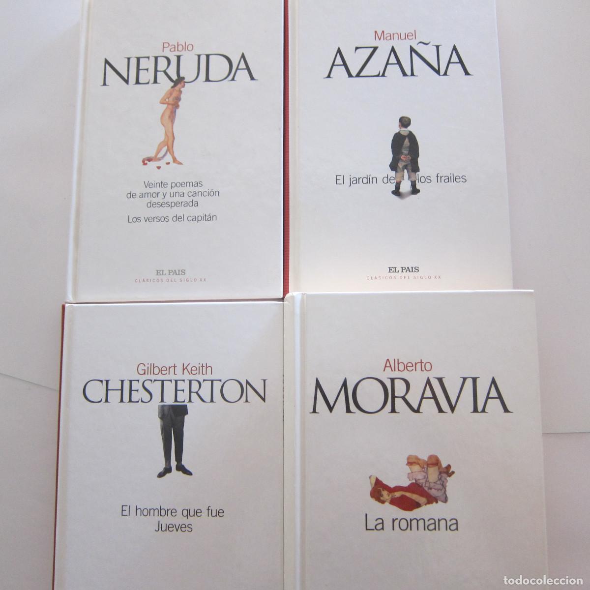 Libros de segunda mano: PACK EL PA&Iacute;S - NERUDA, MORAVIA, AZA&Ntilde;A Y CHESTERTON (EP) 4 UD. NOVELA