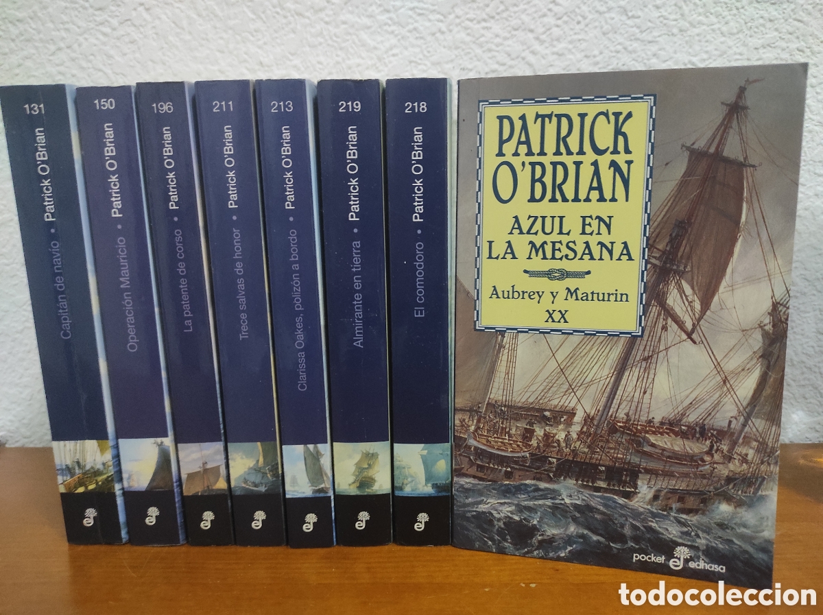 Libros de segunda mano: Lote Patrick O'brian serie Aubrey-Maturin 9 numeros tapa blanda edhasa (edici&oacute;n azul - m&aacute;s grande)