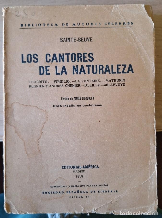 Libros de segunda mano: LOS CANTORES DE LA NATURALEZA. - SAINTE BEUVE.