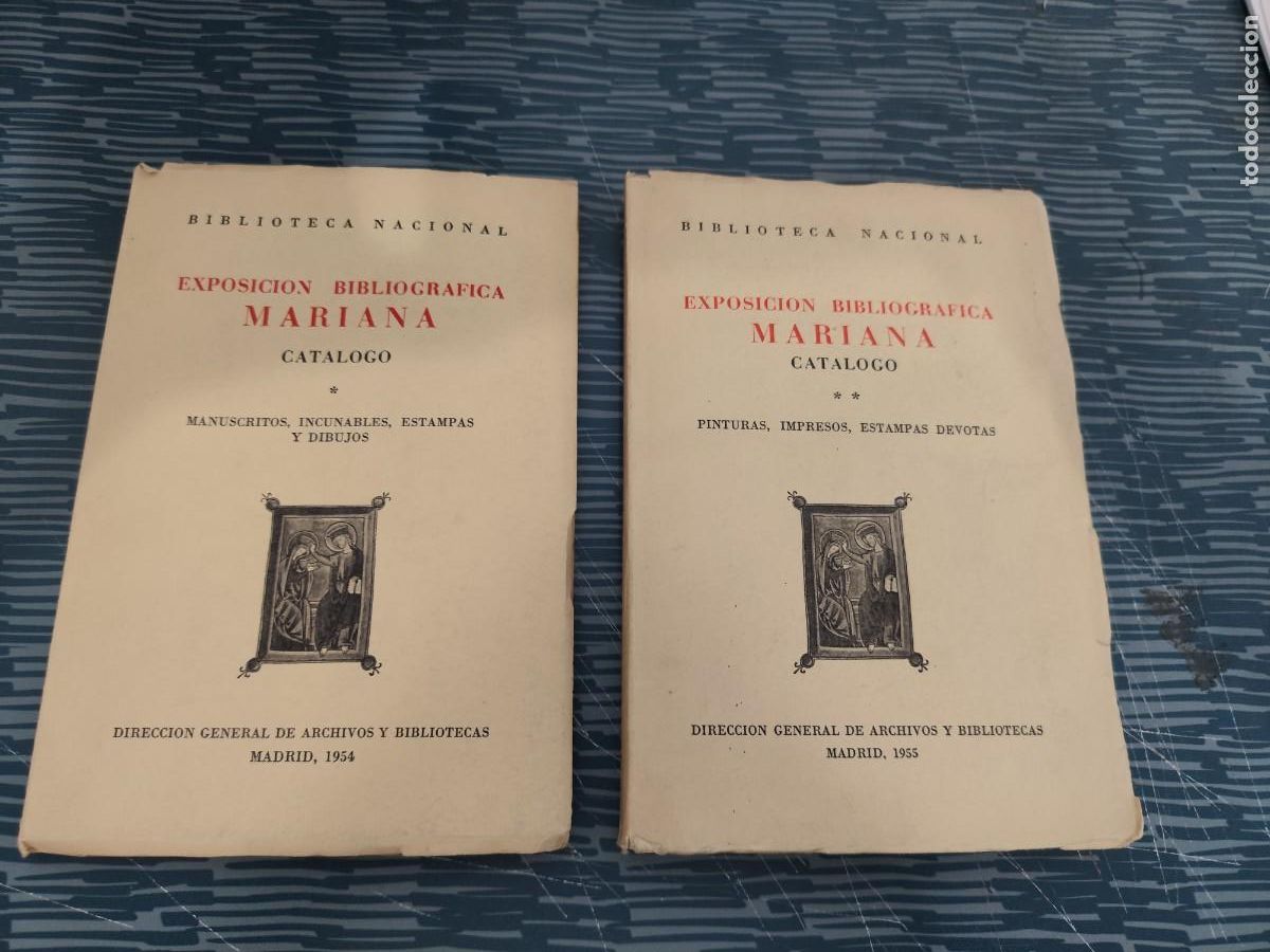 Libros de segunda mano: EXPOSICI&Oacute;N BIBLIOGRAFICA MARIANA,CATALOGO,2 TOMOS,1954,VER FOTOS.