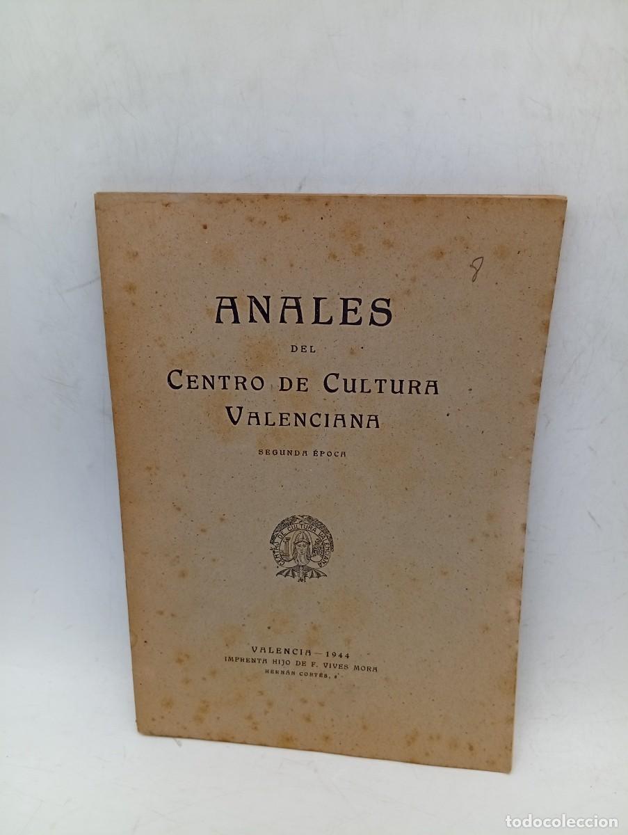 Libros de segunda mano: ANALES DEL CENTRO DE CULTURA VALENCIANA. N&ordm; 8. ENERO-ABRIL. A&Ntilde;O 1944. SEGUNDA EPOCA.
