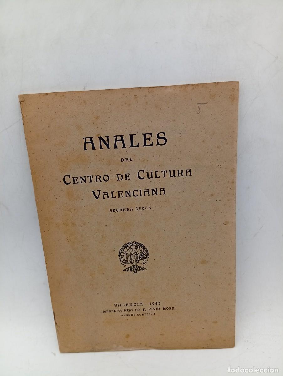 Libros de segunda mano: ANALES DEL CENTRO DE CULTURA VALENCIANA. N&ordm; 5. ENERO-ABRIL. A&Ntilde;O 1943. SEGUNDA EPOCA.