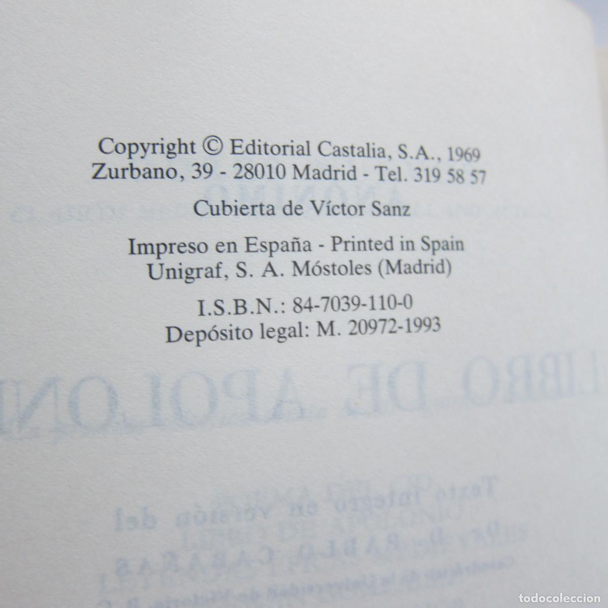Libros de segunda mano: LIBRO DE APOLONIO - AN&Oacute;NIMO (CASTALIA) POES&Iacute;A - Foto 7