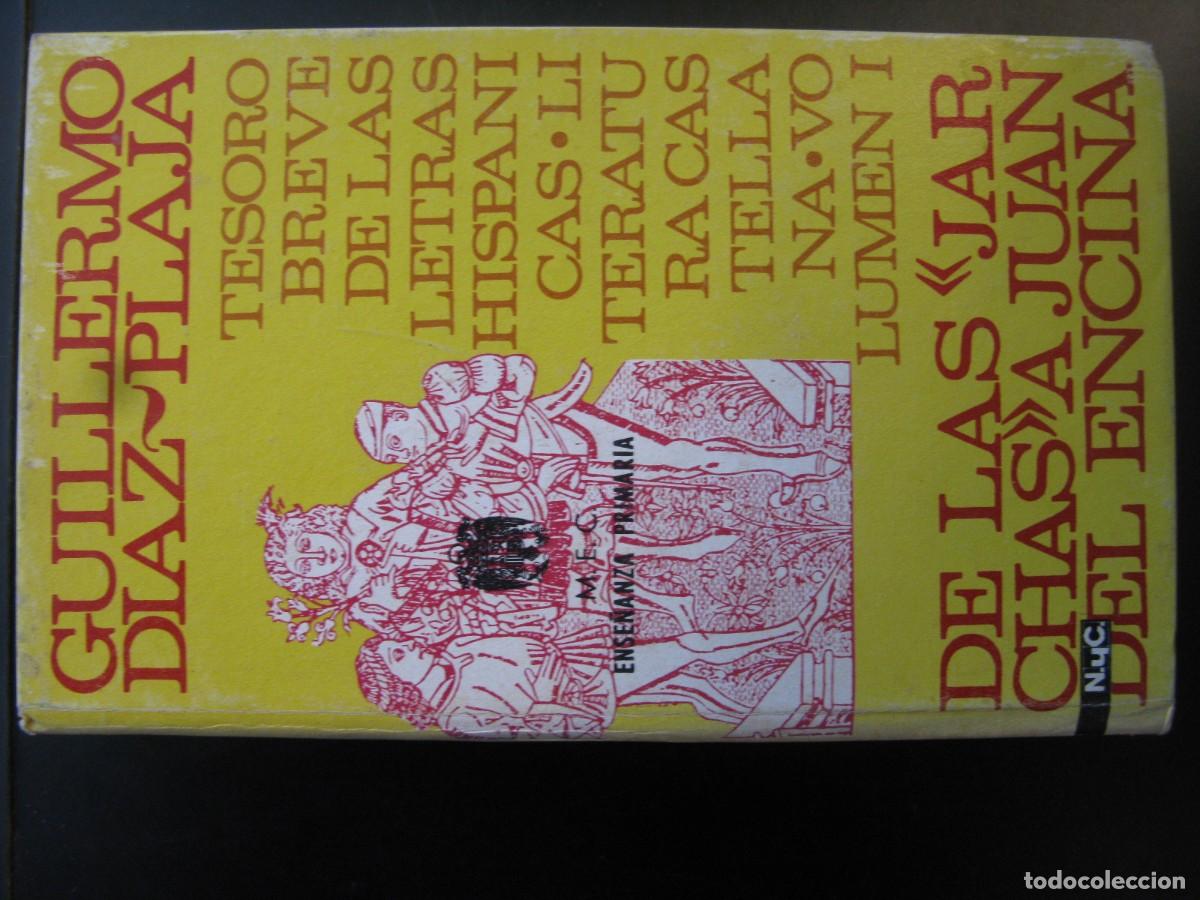 Libros de segunda mano: Tesoro breve de las letras hisp&aacute;nicas I. De las Jarchas a Juan del Encina. Serie castellana I - Guil
