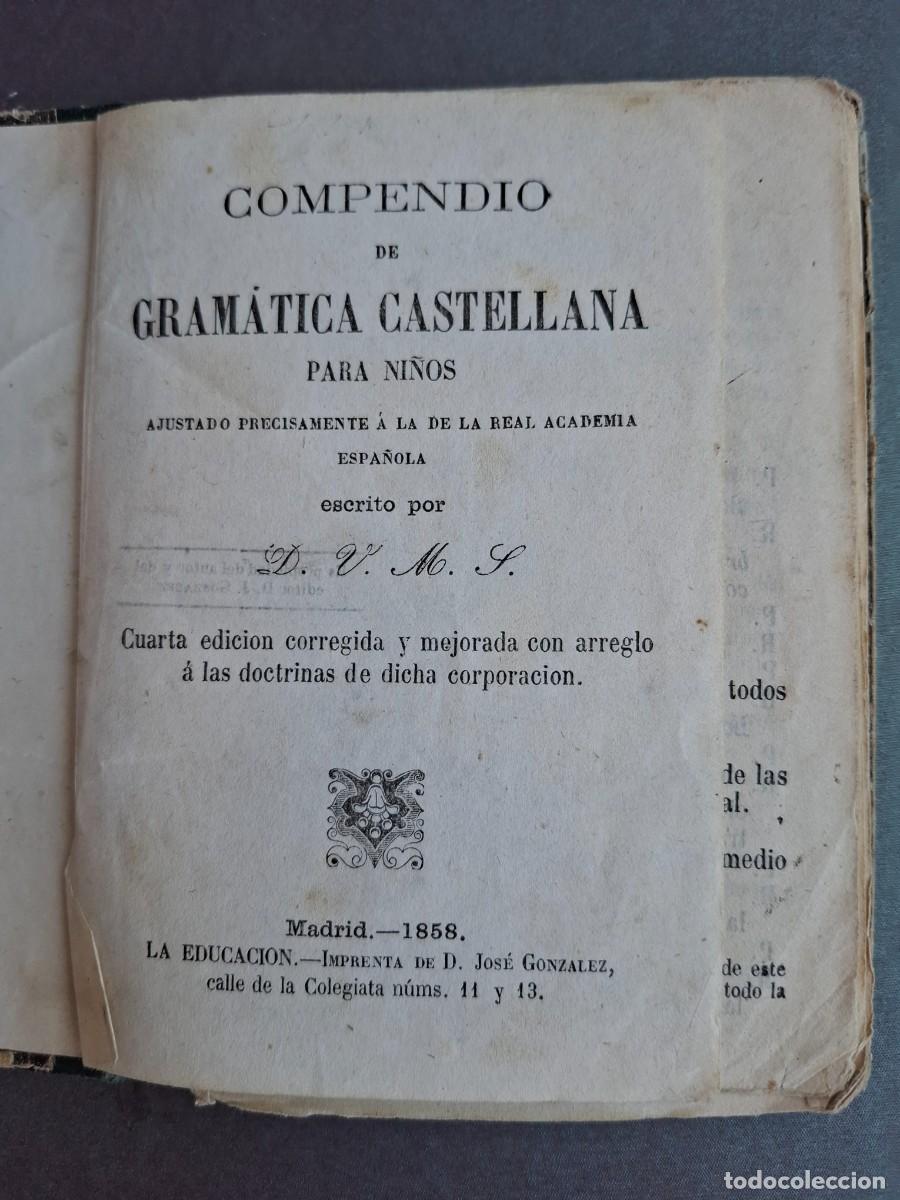 Livres d'occasion: Compendio de gram&aacute;tica castellana - D.V.M.I - 1858-