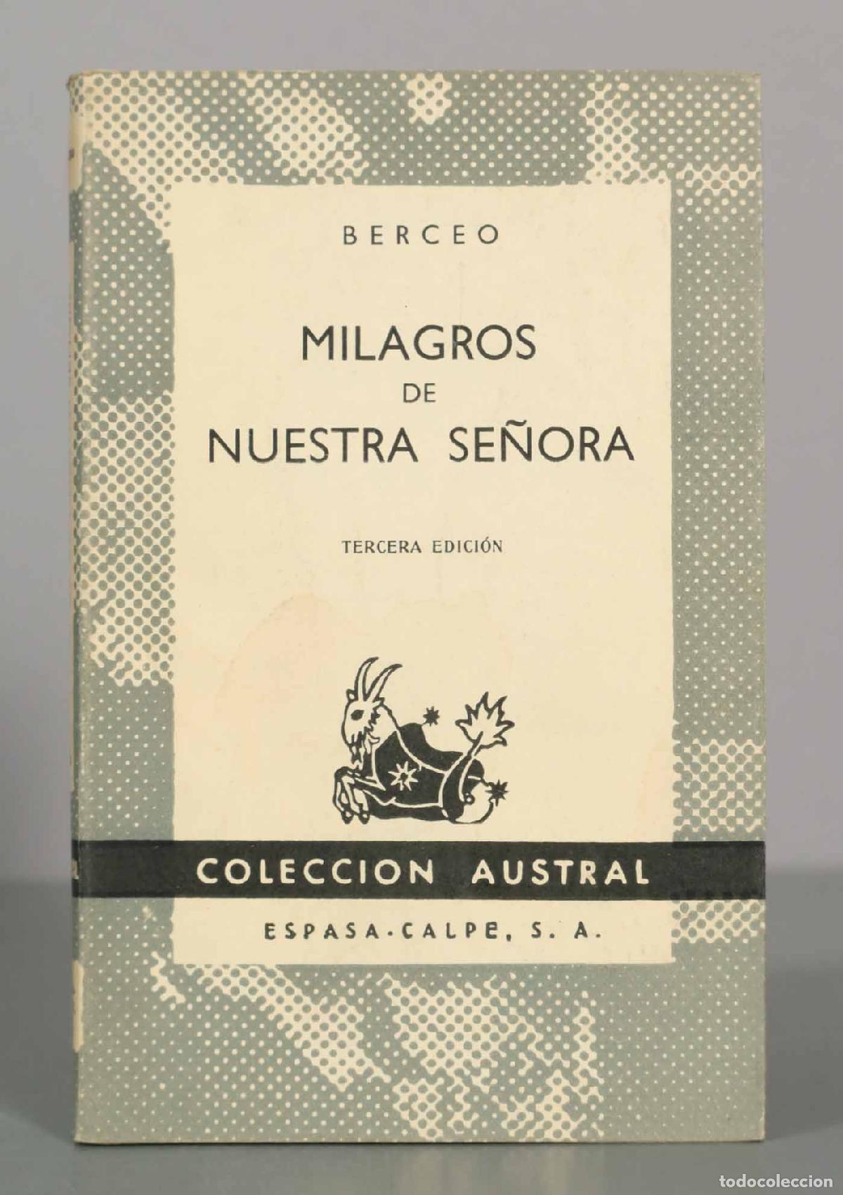 Libros de segunda mano: Milagros de Nuestra Se&ntilde;ora - Gonzalo de Berceo - Tercera edici&oacute;n - Espasa-Calpe Austral