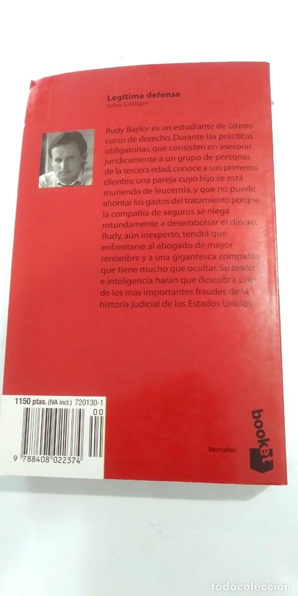 Libros de segunda mano: Leg&iacute;tima defensa John Grisham - Foto 2