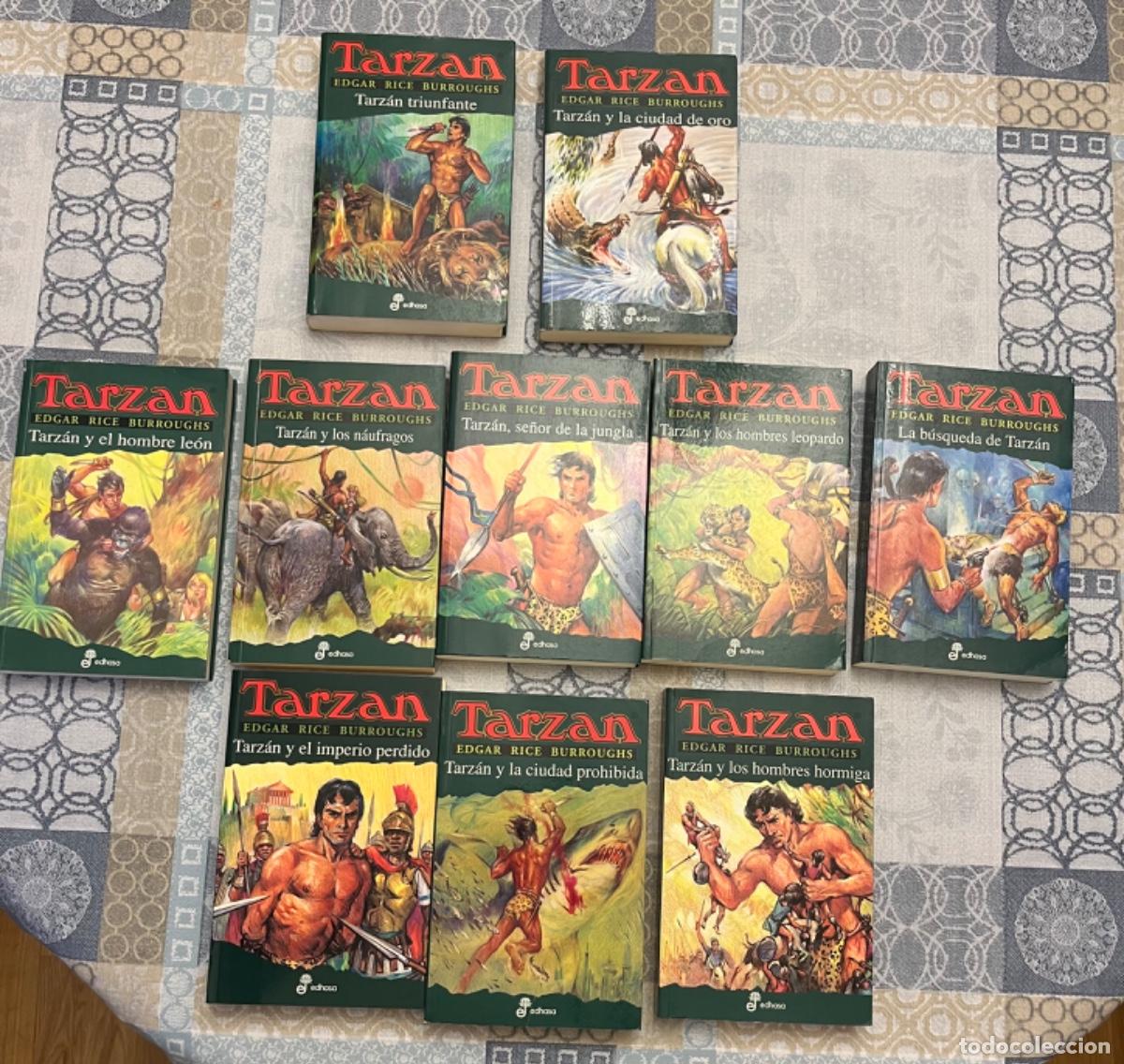 Libros de segunda mano: Rice Burroughs, Edgar.- Lote 10 libros de Tarzan ( editorial Edhasa)