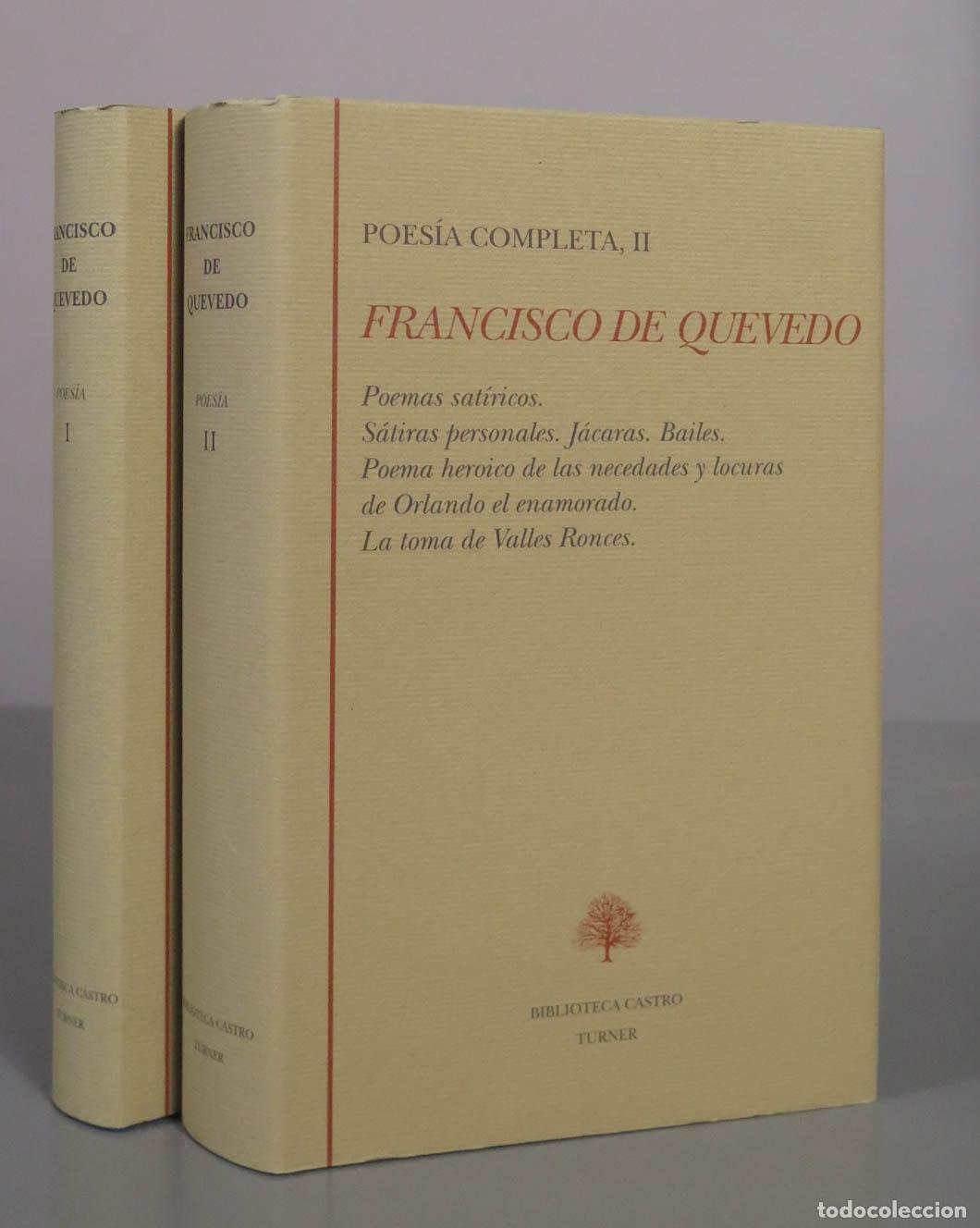 Libros de segunda mano: Poes&iacute;a completa. Francisco de Quevedo - Biblioteca Castro. 2 TOMOS