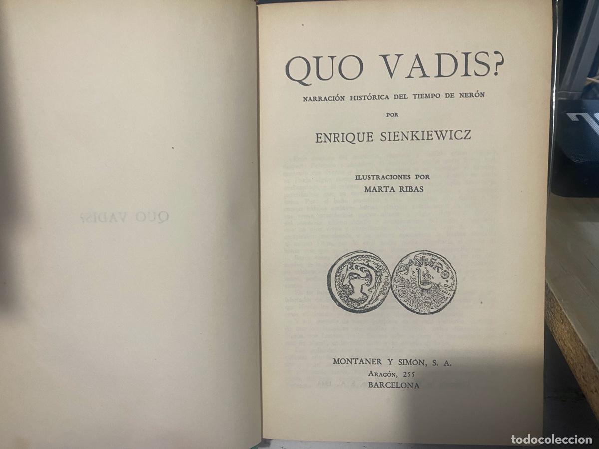 Libros de segunda mano: QUO VADIS, ENRIQUE SIENKIEWICZ, MONTANER Y SIMON S.A